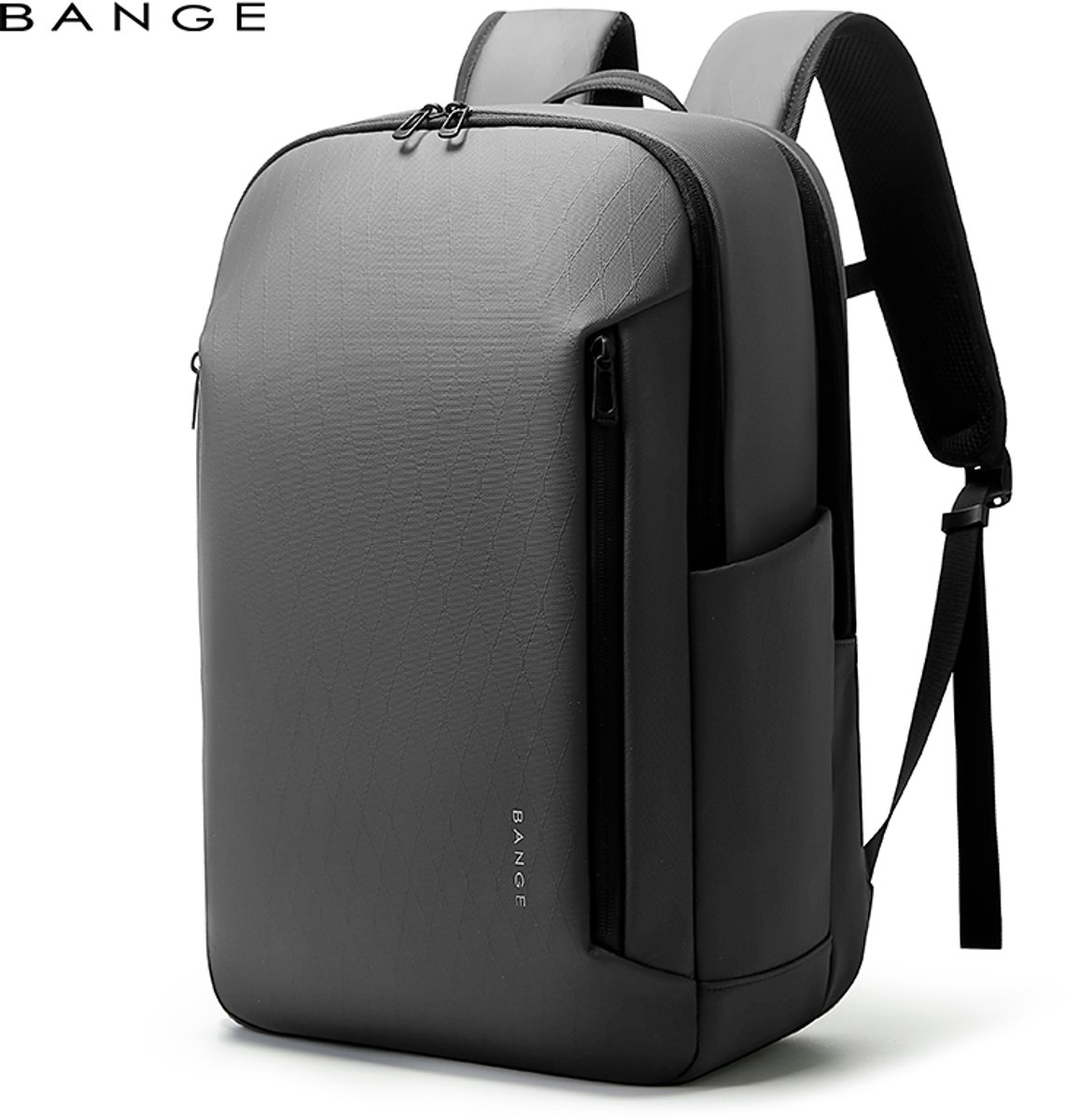 CarryQuest® - BANGE Laptop Rugzak 15.6 inch - Zakelijke Business Backpack - Waterafstotende Rugtas met Laptopvak, Trolleyband, Organizer Vakken & Zijvak - Werktas en Schooltas - Grijs