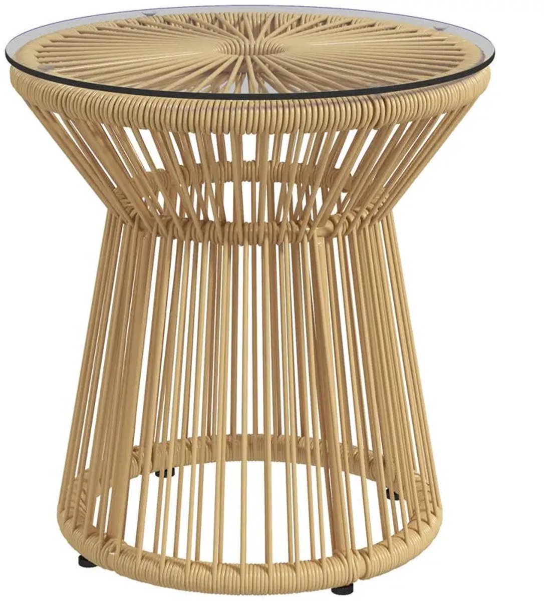 Damenzo - Bijzettafel - Bijzettafel buiten - Tuintafel - Tafel - Ronde tafel - 40x40x42 cm