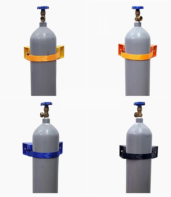 Fleshouder Wandmontage - Cilinder Bevestiging - Flessen Veilig Houden - Gebogen Groef Ontwerp - 8-40 Liter Flessen - Zwart — afbeelding 2