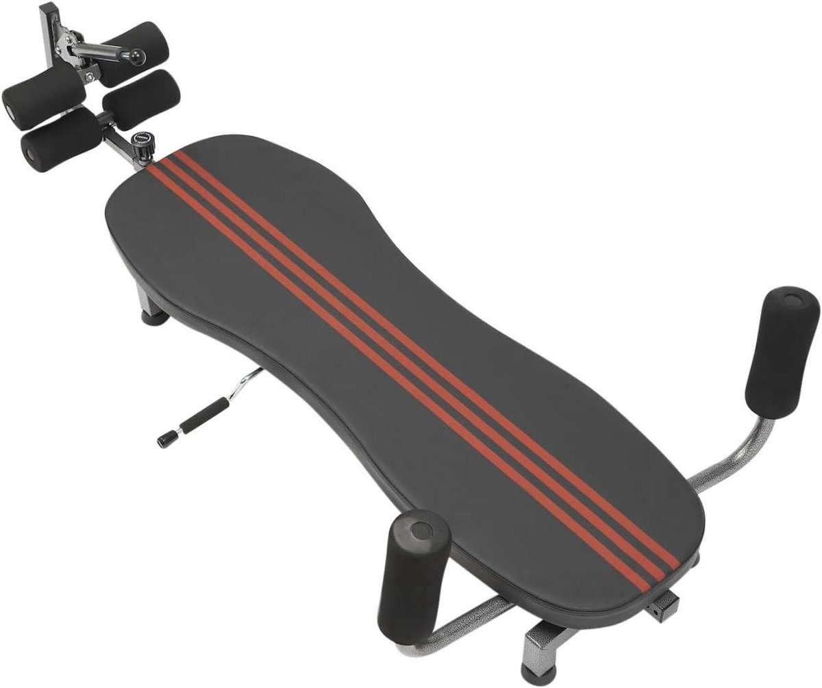 Trainingsbank - Rugtrainer - Rugpijn Verlichten - Handzwengel Bediening - Tot 150 kg - Zwart Rood