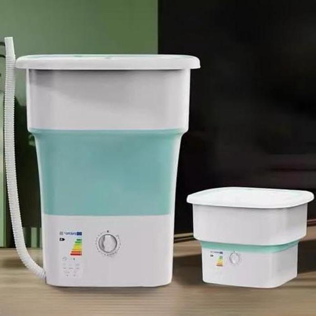 Draagbare Wasunit Mini Wasmachine Reizen en Kamperen Opvouwbaar Ontwerp 52 Liter Capaciteit Groen