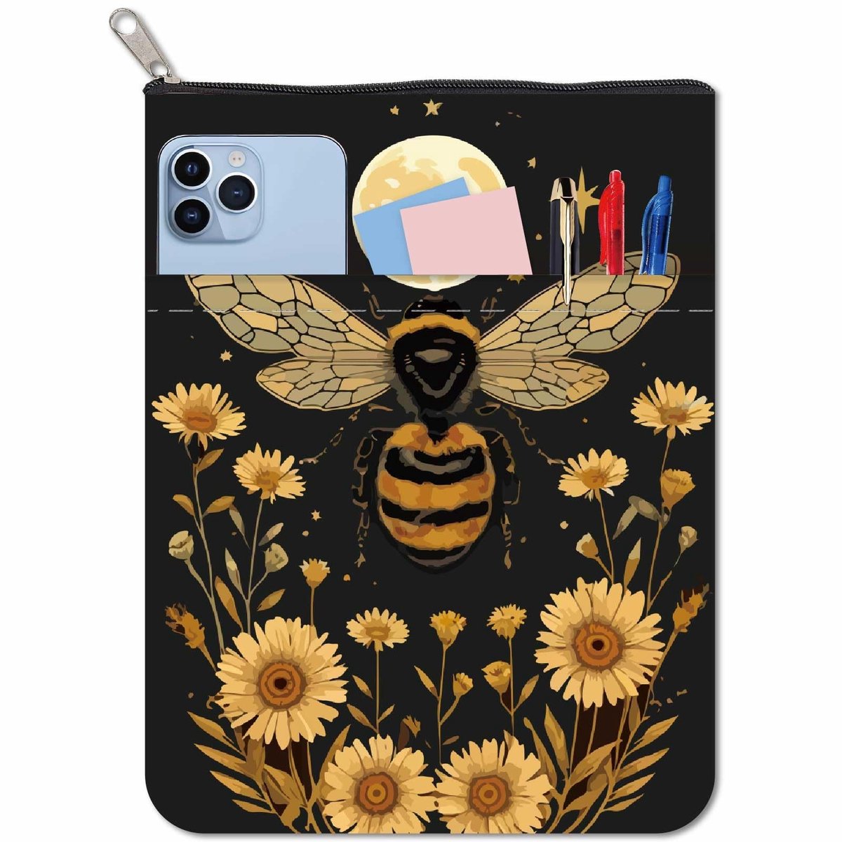 Dailygoods - Wasbare Boekhoezen met Rits en Extra Vak voor Accessoires