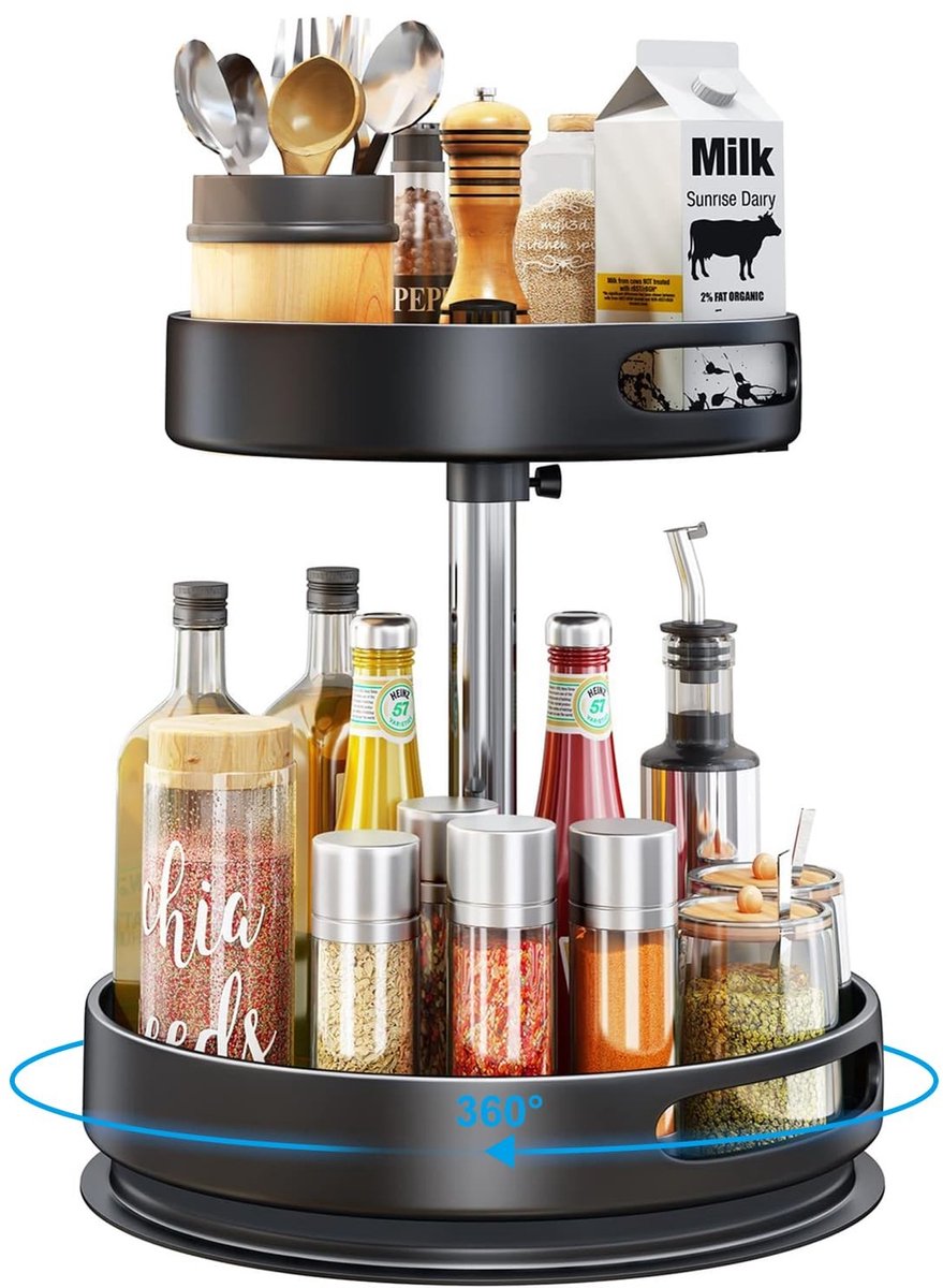Dailygoods - Lazy Susan Organizer met 2/3 Etages en Draaiplateau