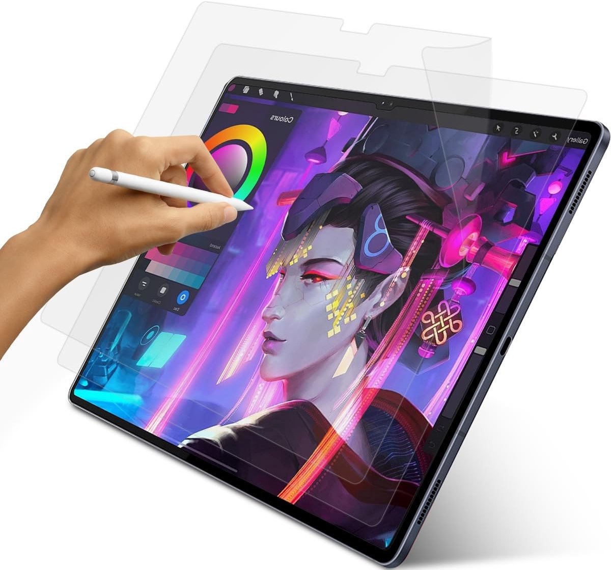 Dailygoods - Dailygoody - Papieren beschermfolie - Displayfolie voor tekenen - Matte papierfolie - 14,6 inch - Geschikt voor Samsung Galaxy Tab - 2 stuks
