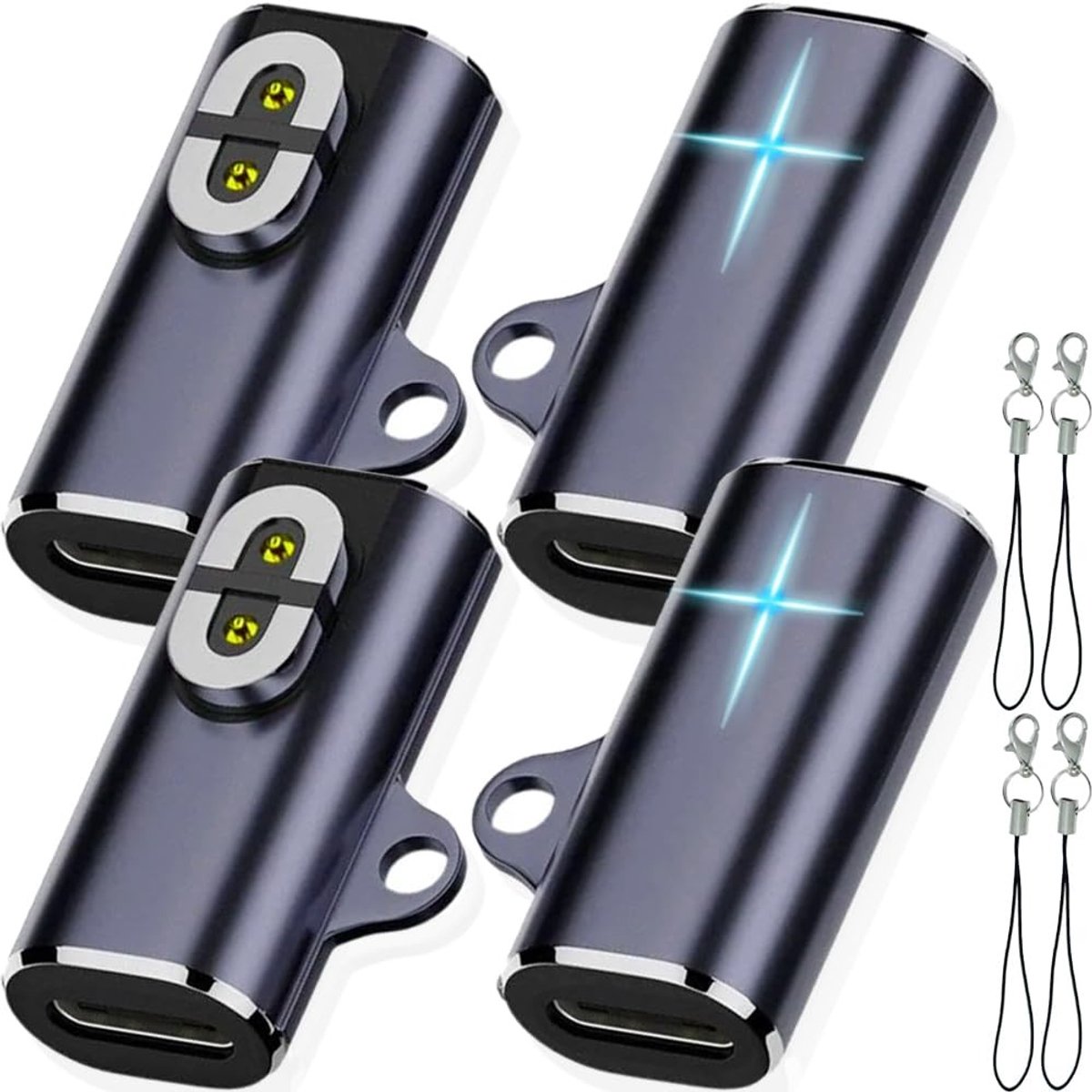 Dailygoods - USB C Oplaadkabeladapter voor Hoofdtelefoon (4 Stuks)