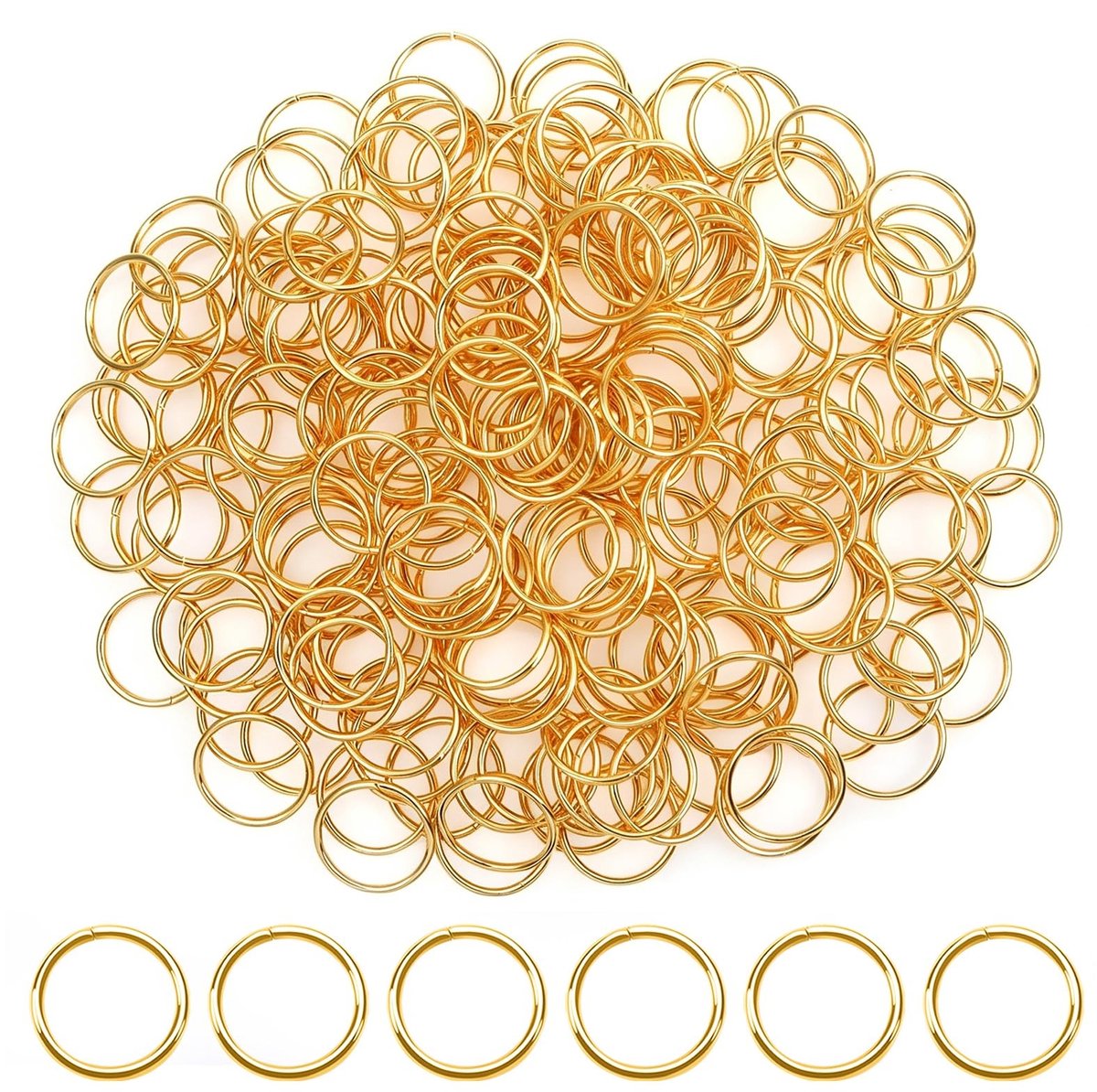 Dailygoods - 200 Stuks Gouden Springringen van 12 mm voor Sieradenmaken