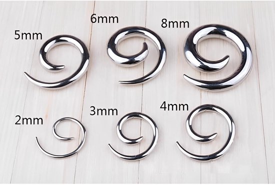 Cosensi - Roestvrijstalen Spiraalvormige Oortapers voor Piercings van Cosensi — afbeelding 2