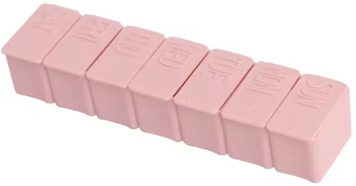 New Age Devi - 7-daagse pillendoosje met braille - Pillendoosje - Roze (3 stuks) - Pillendoosje met individuele deksels