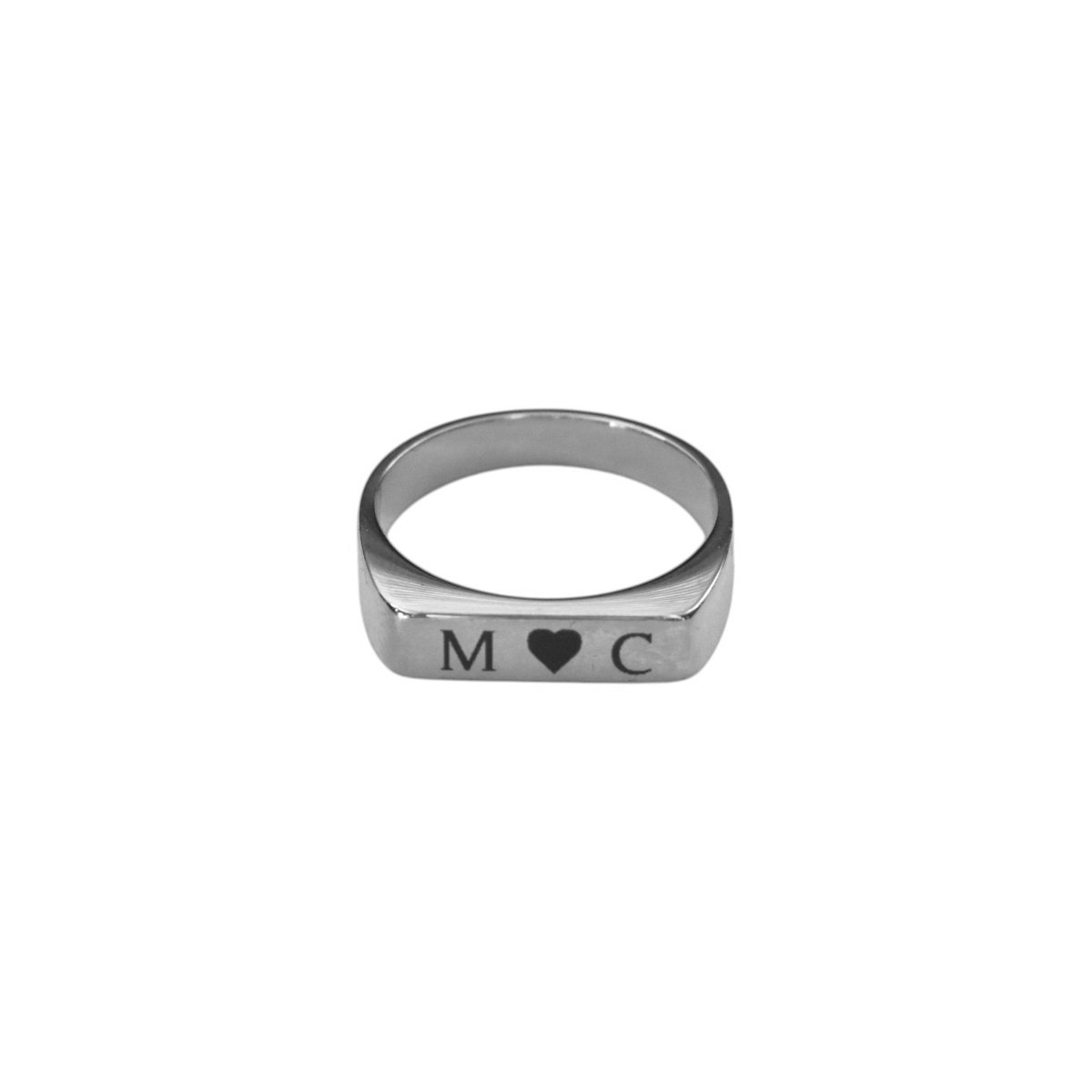 Ring met Initialen Zilver, USA 5 / NL 15.5 (49mm)