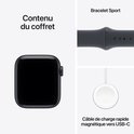 Apple Watch SE met sportband, snellaadkabel, inhoud verpakking.