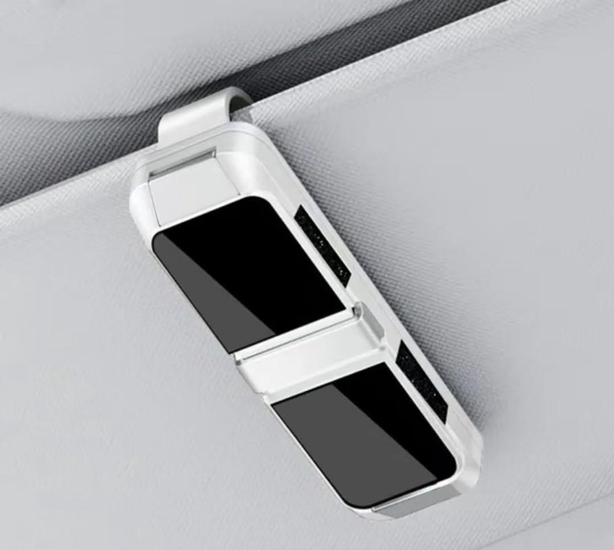 Auto Brillenhouder - Zonneklep Clip - Veilig Rijden - Magnetische Sluiting - 116 cm Lengte - Wit