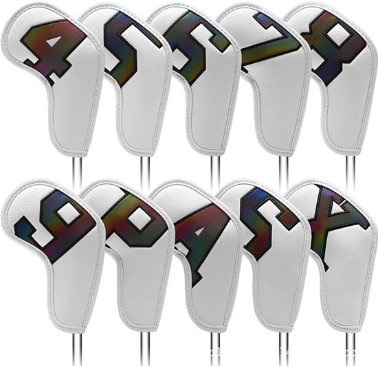 Waterdichte PU-lederen Golfclub Hoezen - 10 stuks - Golf Accessoires - Nummer Golfijzeren Hoesjes — afbeelding 2