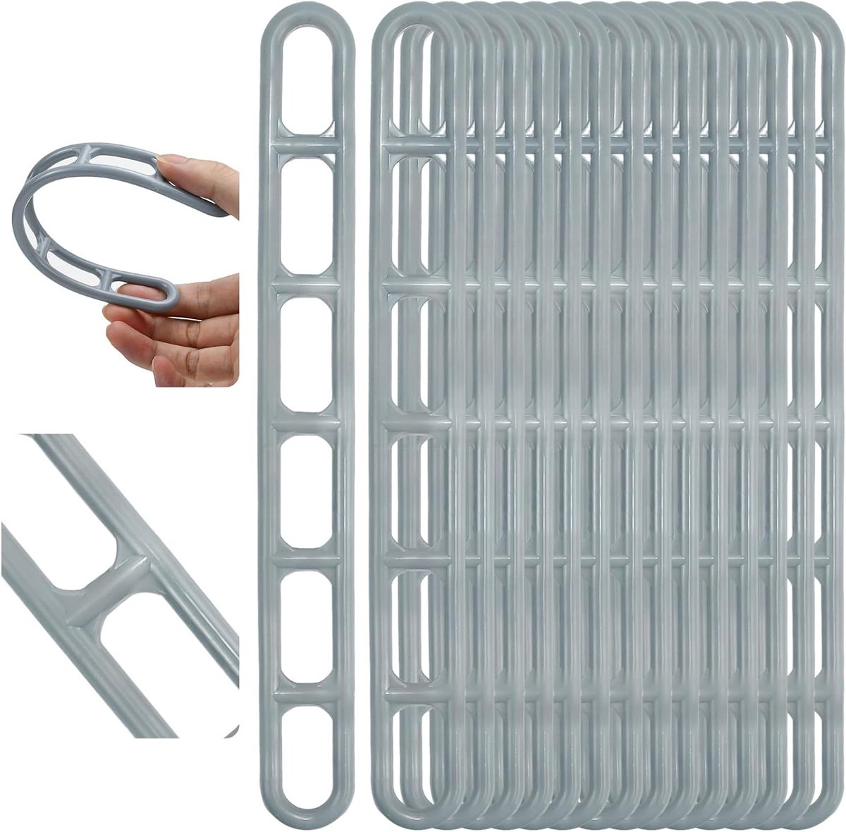 Set van 25 plastic spanningselementen voor zonneschermen, ladderspanners, 6 gaten, ideaal voor tenten, parasols en caravans