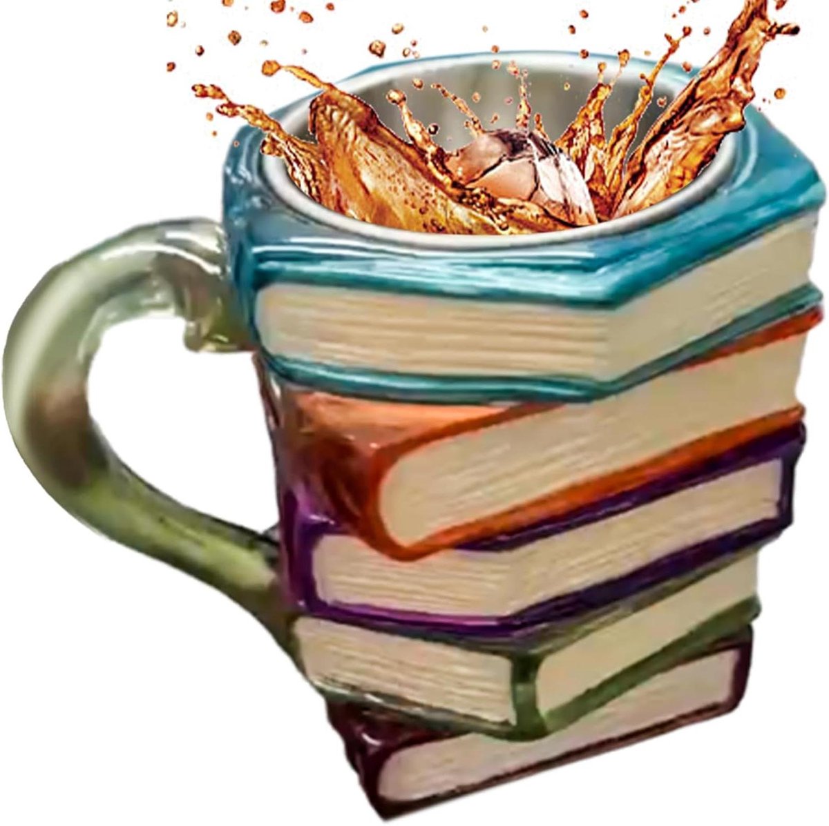 Boek Mok - Lees Beker - Drinken Genieten - Uniek Boek Ontwerp - 16.7cm Breed - Multikleur