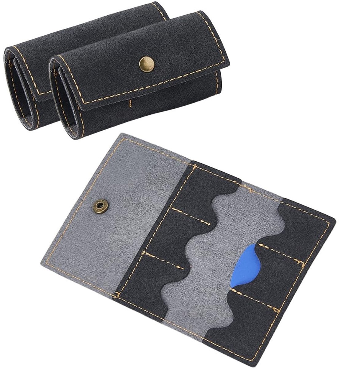 Innovra - Dailygoods - 3 Stuks Lederen Gitaar Pickhouder met Snap-Button