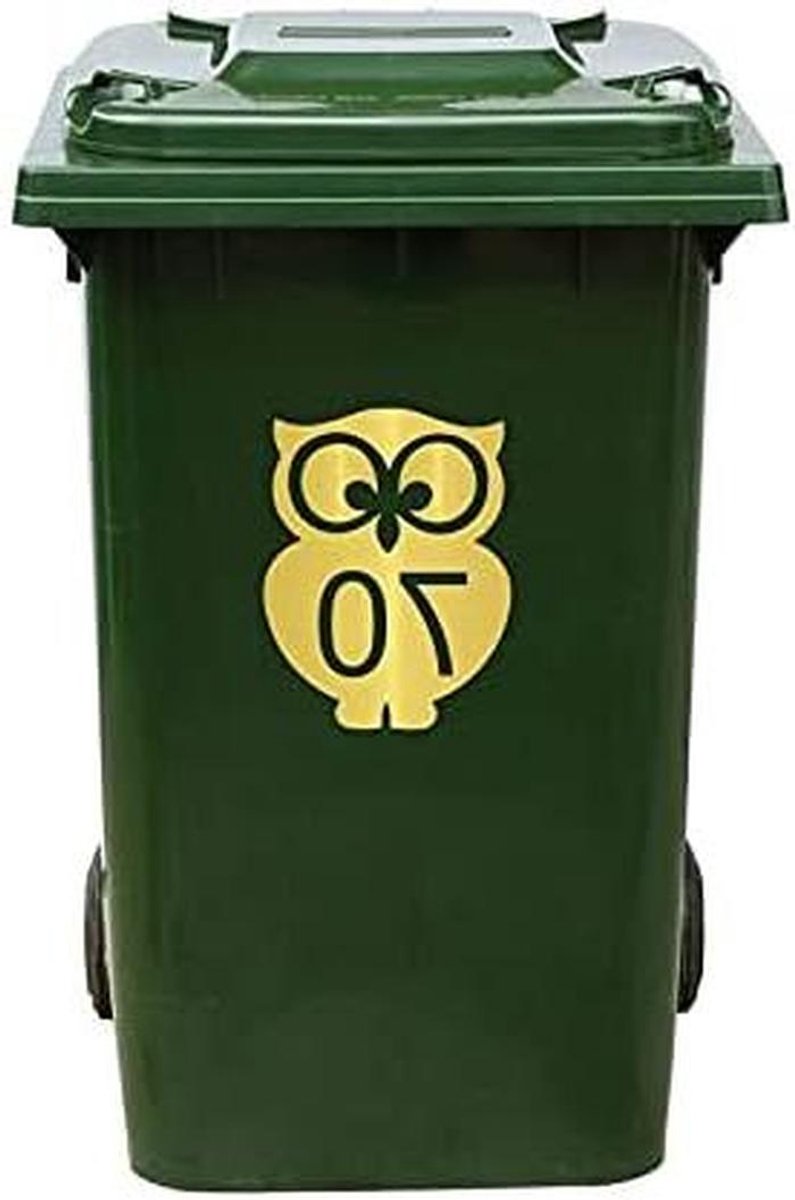 Kliko Sticker - Nummer Sticker - Afvalbak Markeren - Duurzaam Vinyl - 17 x 22 cm - Goud