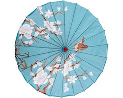 Japanse Parasol - Zijden Paraplu - Dansrekwisiet - Handgemaakte Luifel - 82 cm Diameter - Pruimenbloesem