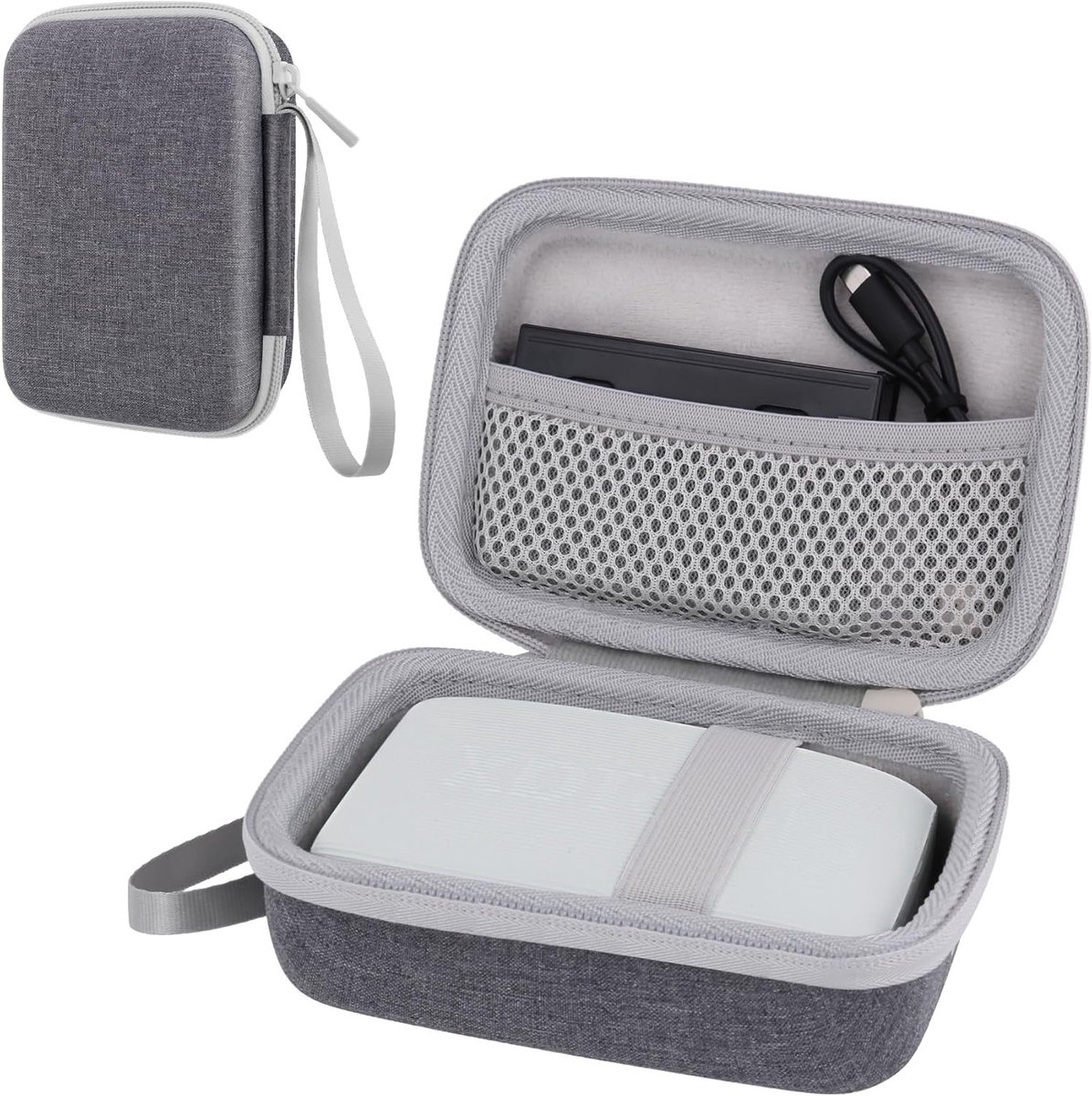Hard Travel Protective Case voor Fujifilm Instax Mini Link en LINK2 - Draagbare Bluetooth Printer Tas, Grijs/Wit, Modern en Stijlvol