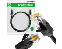 Ugreen - kabel - Internet netwerkkabel Ethernet patchkabel RJ45 Cat - 6 - UTP - 1000Mbps - 2m - zwart - (20160)