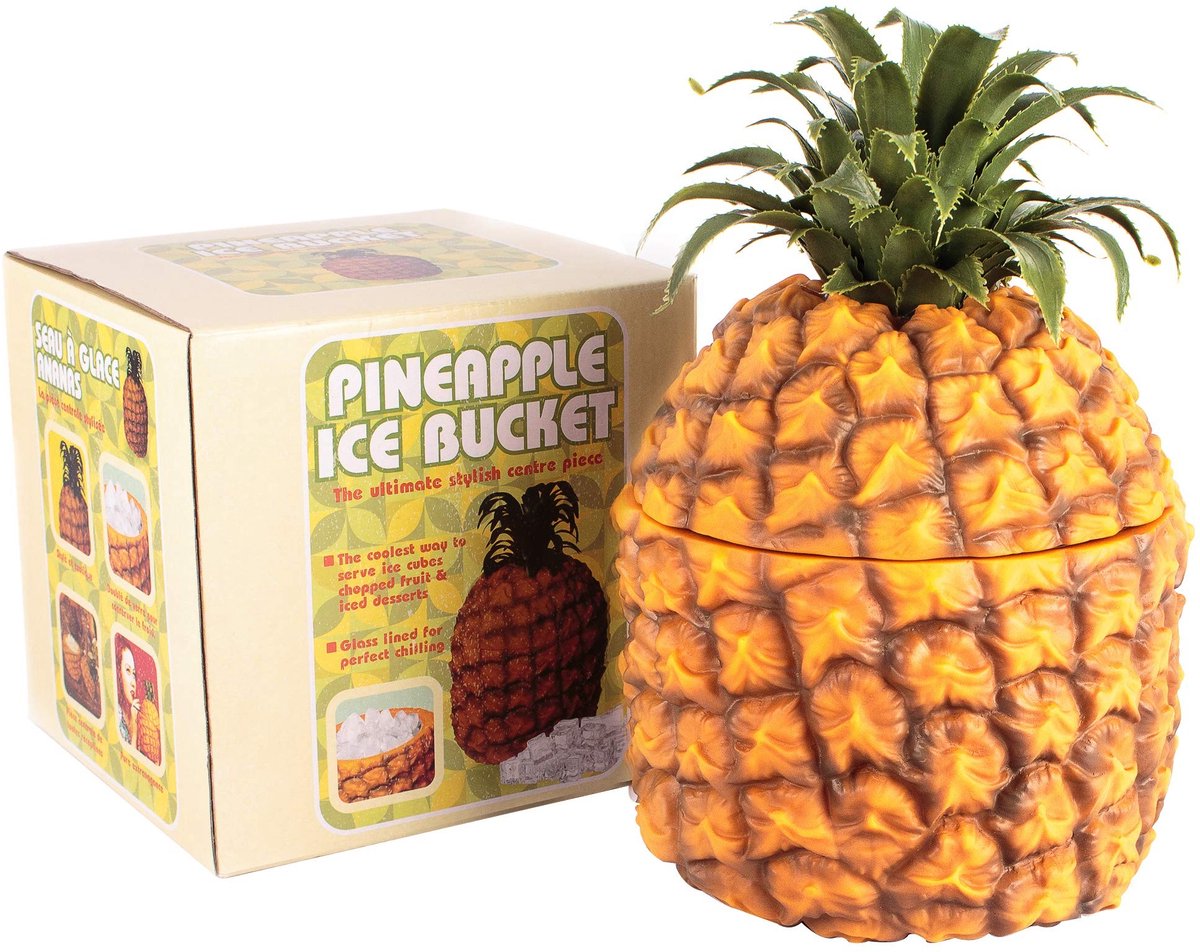 Dailygoods - Dailygoody - Retro Ananas Ijsemmer - Vintage Ijsemmer - Uniek Design - 18,01 x 18,01 x 16,99 cm - Ijsemmer voor Feesten - Perfect voor Bar of Tuinfeest