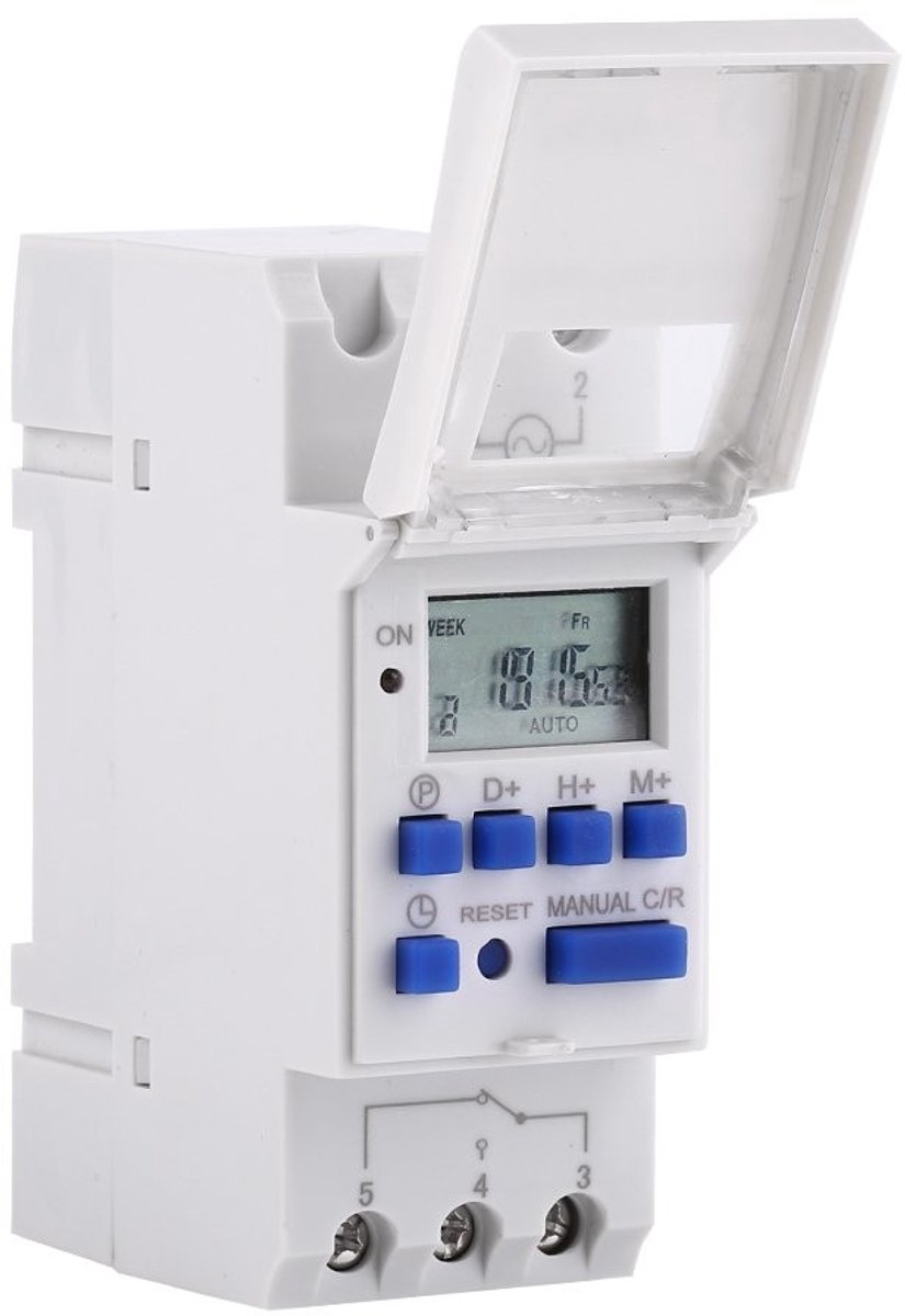 Dailygoods - Dailygoody - Digitale programmeerbare timer - Wekelijkse tijdprogrammer - Eenvoudig instelbaar - Wit - Voor dagelijks gebruik - 16 instellingen - Idea