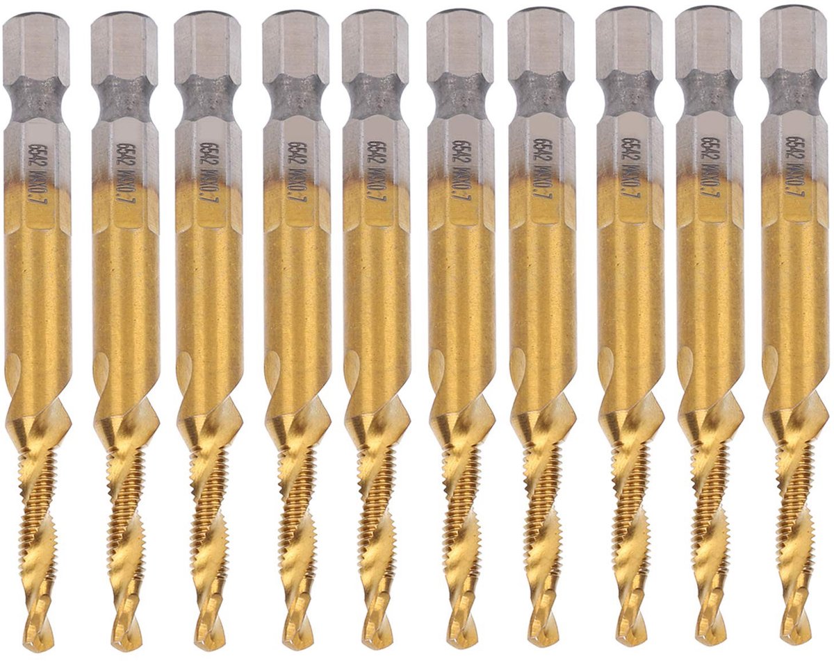 Dailygoods - 10-delige HSS Schroeftapset voor Precisiewerk