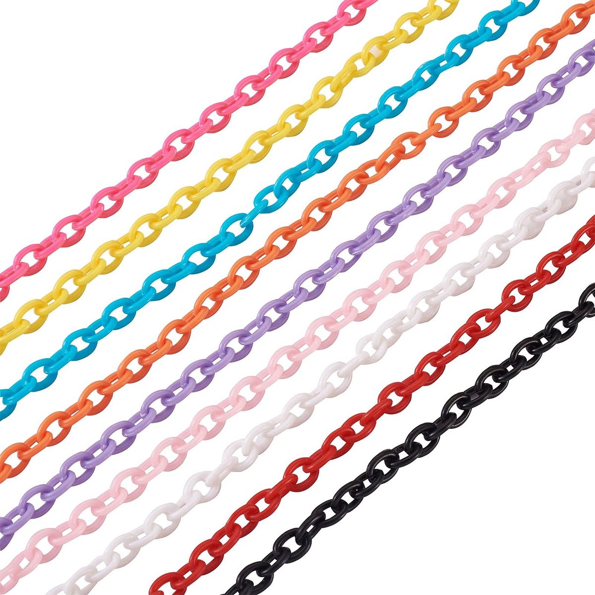 Dailygoods - 9 Strengen Gemengde Kleuren Plastic Kettingen voor Creatief Gebruik