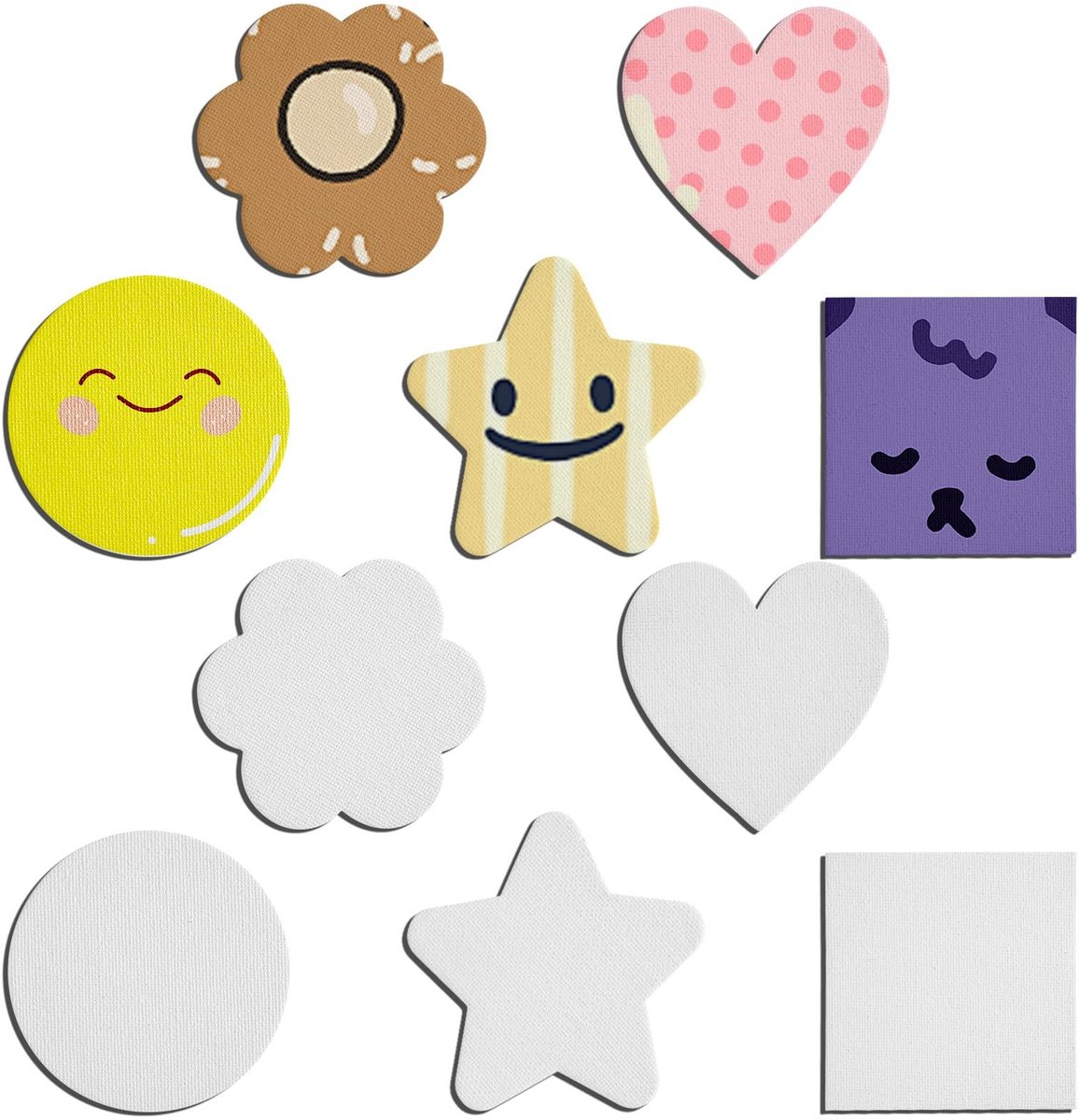 Dailygoods - Set van 10 Magnetische Schilderdoeken in Diverse Vormen
