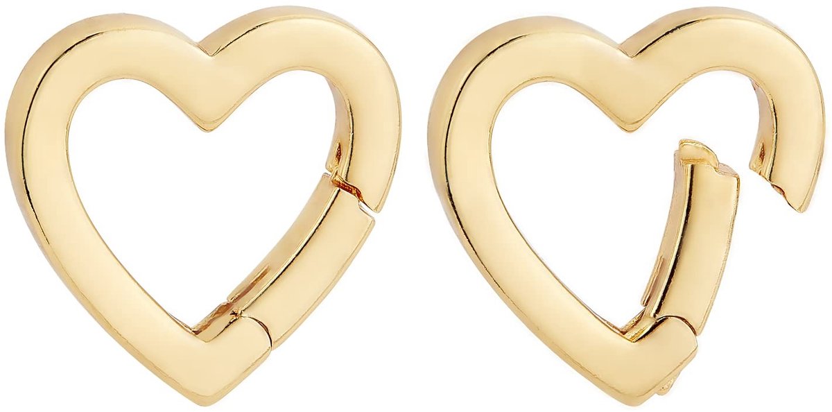Dailygoods - Messing Lente Ringen met Hart Karabijnhaak, 10 Stuks