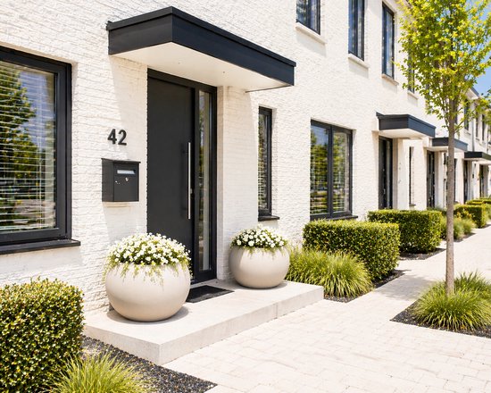fiberstone bloembak rond 35 beige