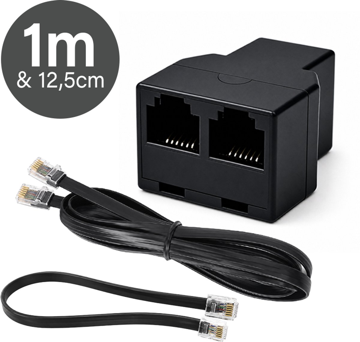 Passieve P1 Splitter 6 Poort met 12,5cm & 1 meter kabel Geschikt voor HomeWizard en P1 Meter - RJ12(v) & 2x RJ12(v) - Wifi Verbruiksmeter Dongle - Laadpaal en Energiemeter
