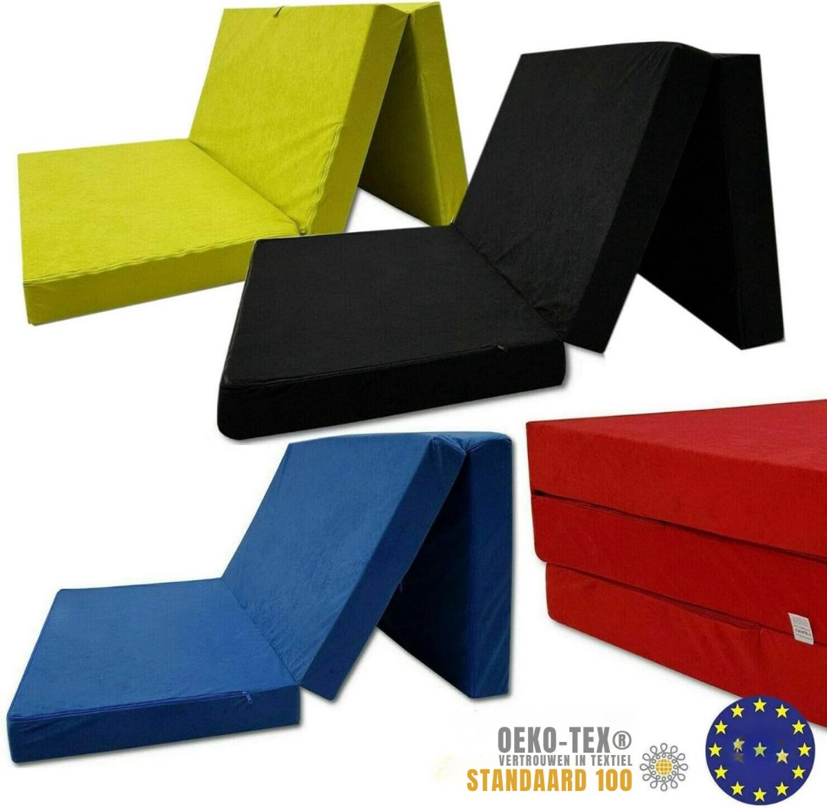 KAD® Vouwmatras - Logeerbed - Opvouwbaar Matras - Vouwbed - Logeermatras - Zwart - 180cm x 65cm x 7cm