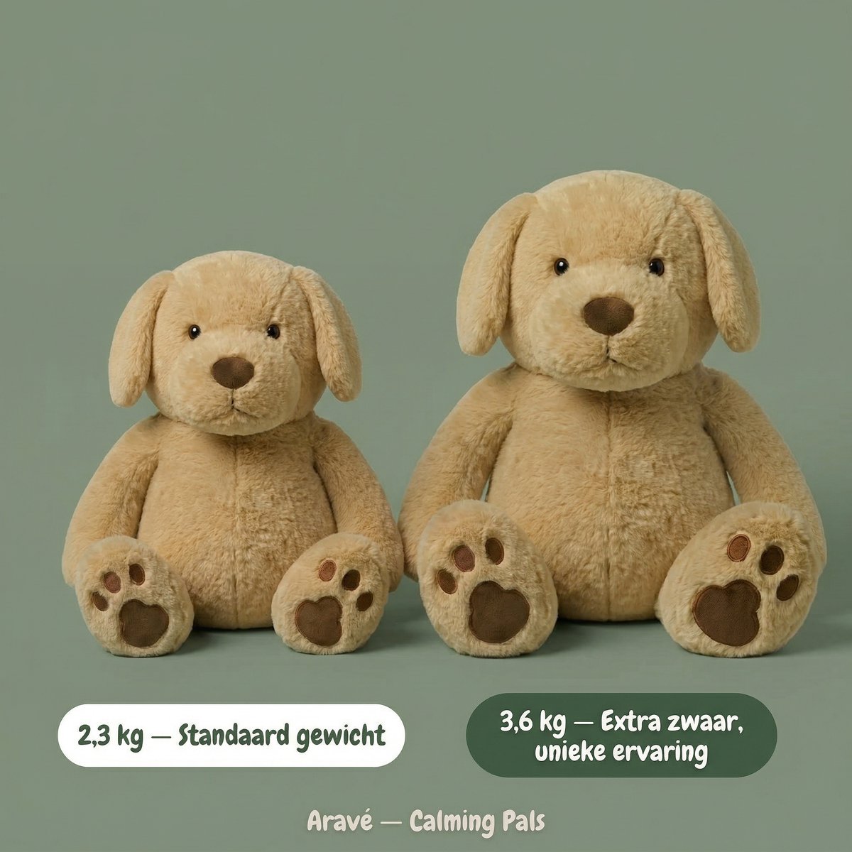 Calming Paws® Verzwaringsknuffel - Puppy - 50cm / 2.3 kg - Verzwaarde Knuffel - Sensorisch Speelgoed - Slaapknuffel voor Kind en Volwassenen — afbeelding 6