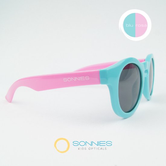 Sonnies - Kinder Zonnebril Roma Duo Blu Rosa - Leeftijd 1 jaar - 2 jaar - 3 jaar - gepolariseerde glazen met UV400 bescherming - lichtgewicht frame - buigzaam flexibel - jongens en meisjes - kinderzonnebril - Zonnebril Kind - kleur blauw roze van Sonnies — afbeelding 2