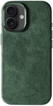 Alcanside Alcantara avec aimant - Convient pour iPhone 14 Plus - Vert minuit
