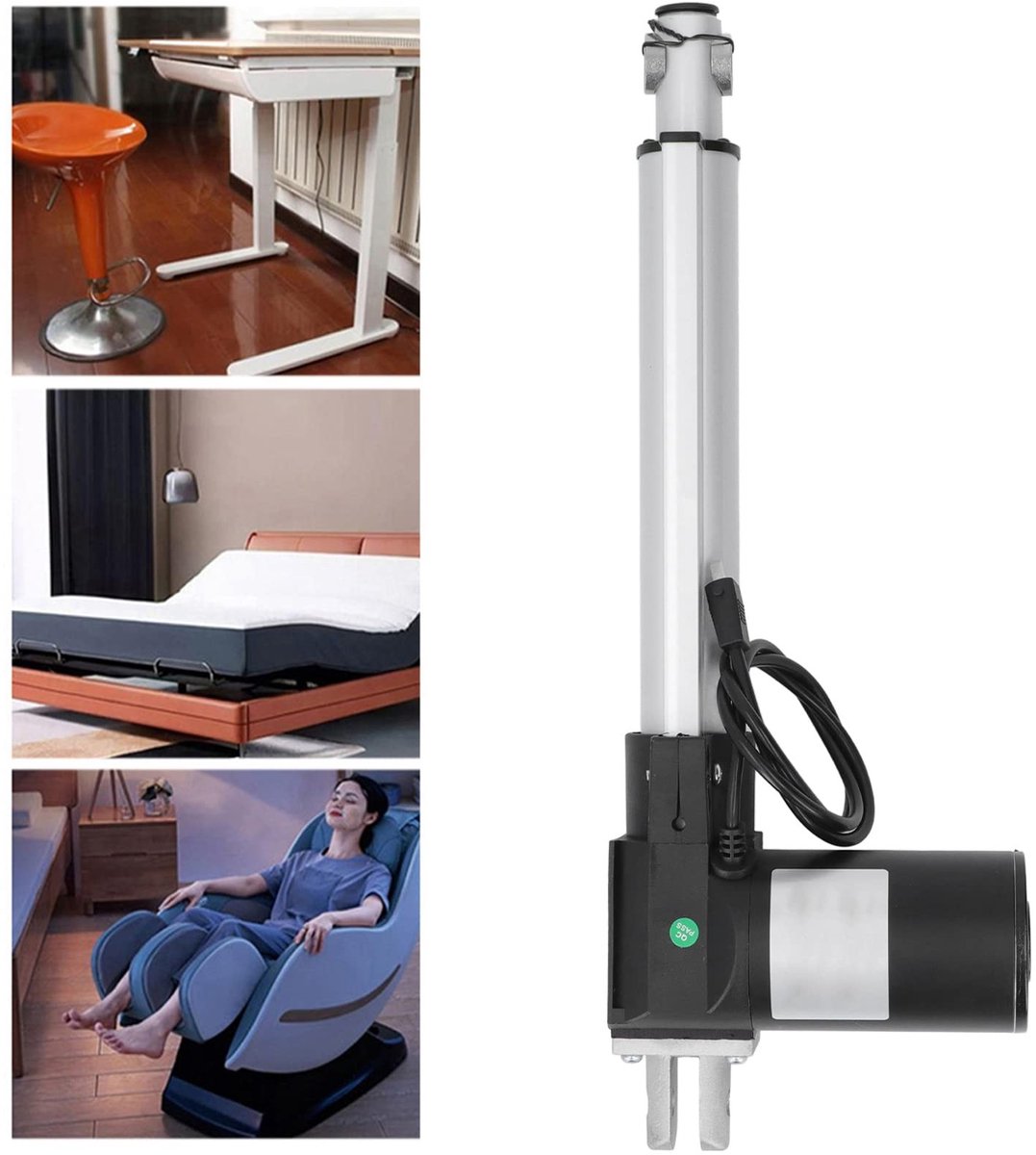 Allecto - Elektrische Lineaire Actuator - 1500N Stuwkracht - Soepel Werken - 20MM/S Snelheid - IP54 Waterdicht - Geschikt voor Meubels - 200MM Slag