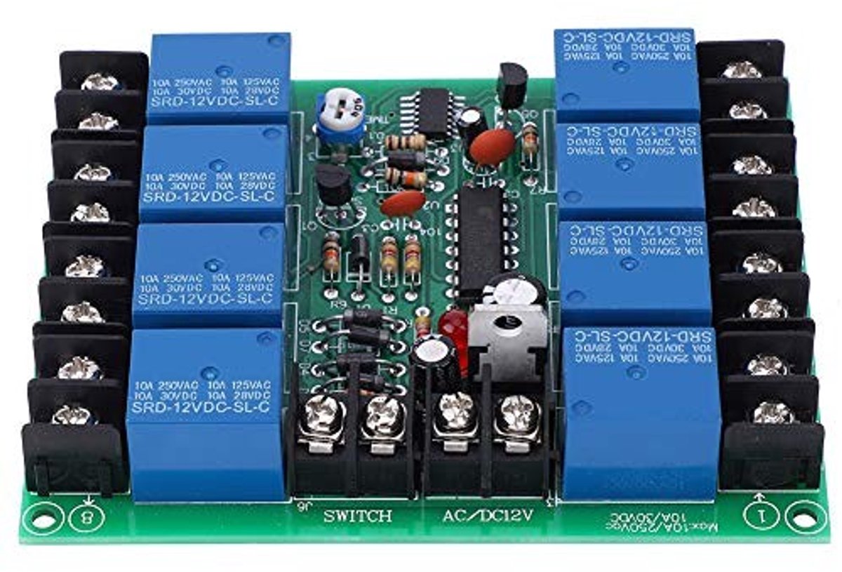 Power Time Sequence Board 8-kanaals QF-S10-8 - Instelbare Vertraging voor Veilig Starten