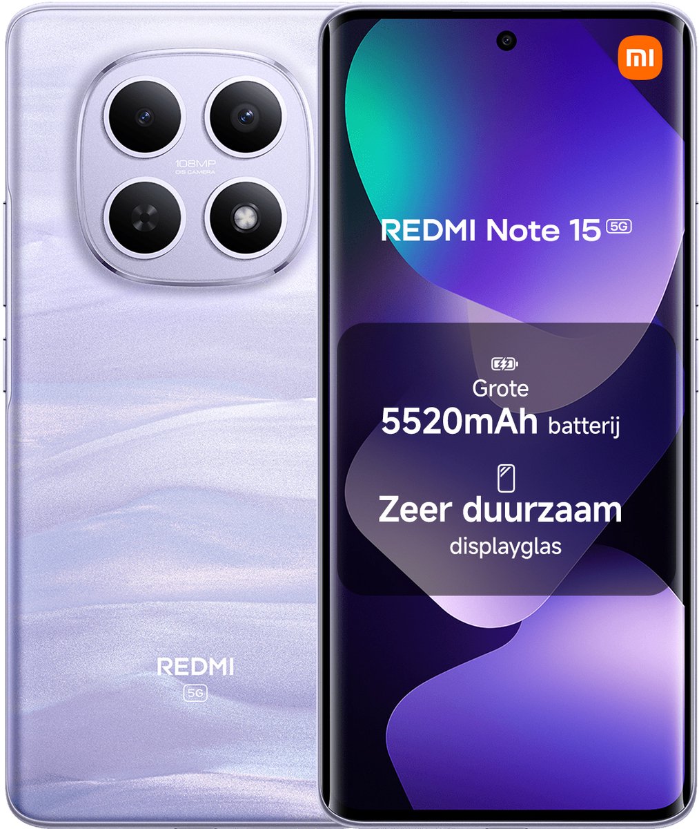 Xiaomi REDMI Note 15 5G - 8 GB RAM - 256 GB - Paars