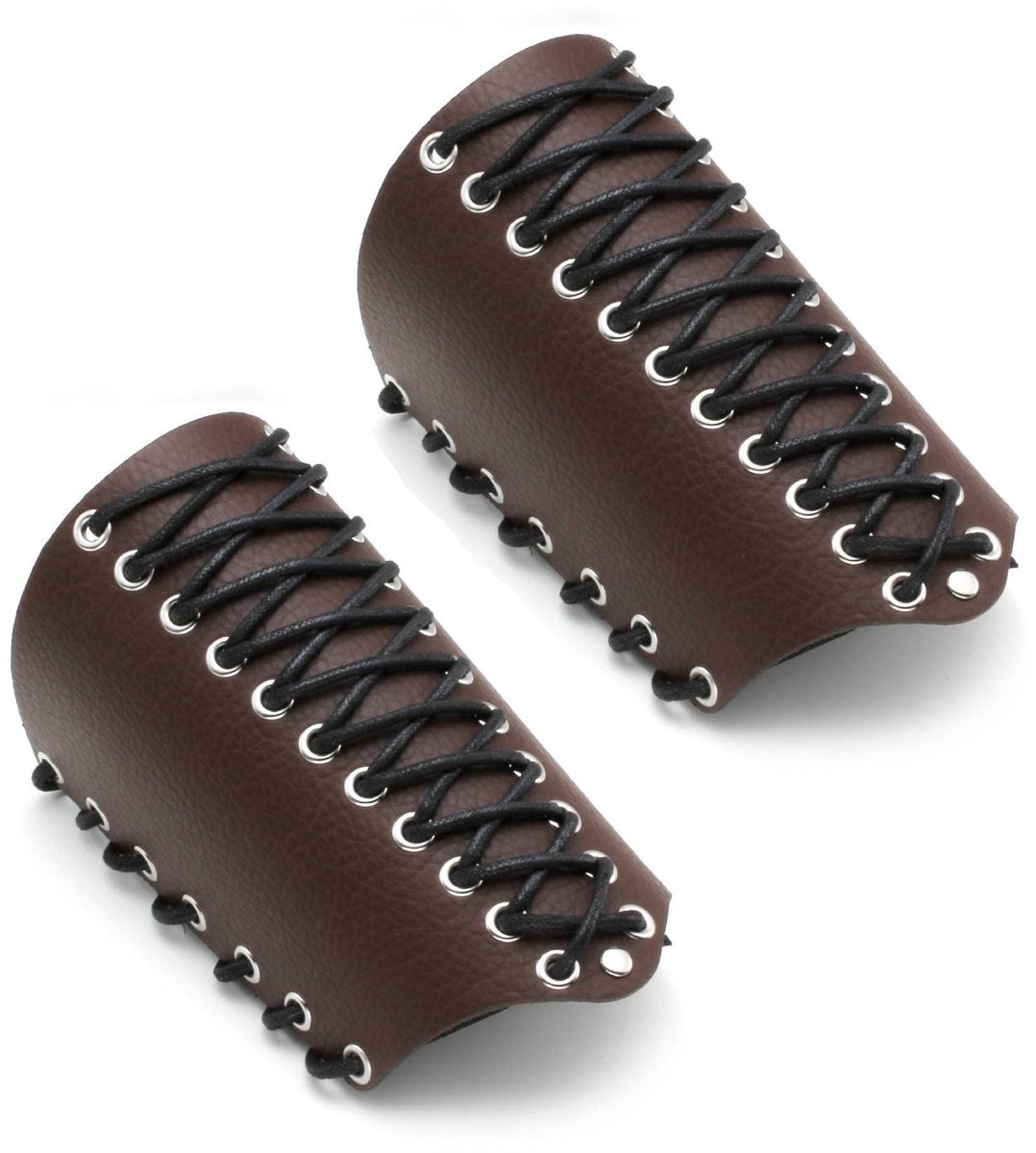 Dailygoods - Arm Handschoenen - Steampunk Kostuum - Bruin - PU Lederen Manchetten - Verstelbaar - Geschikt voor Mannen - 2Pcs