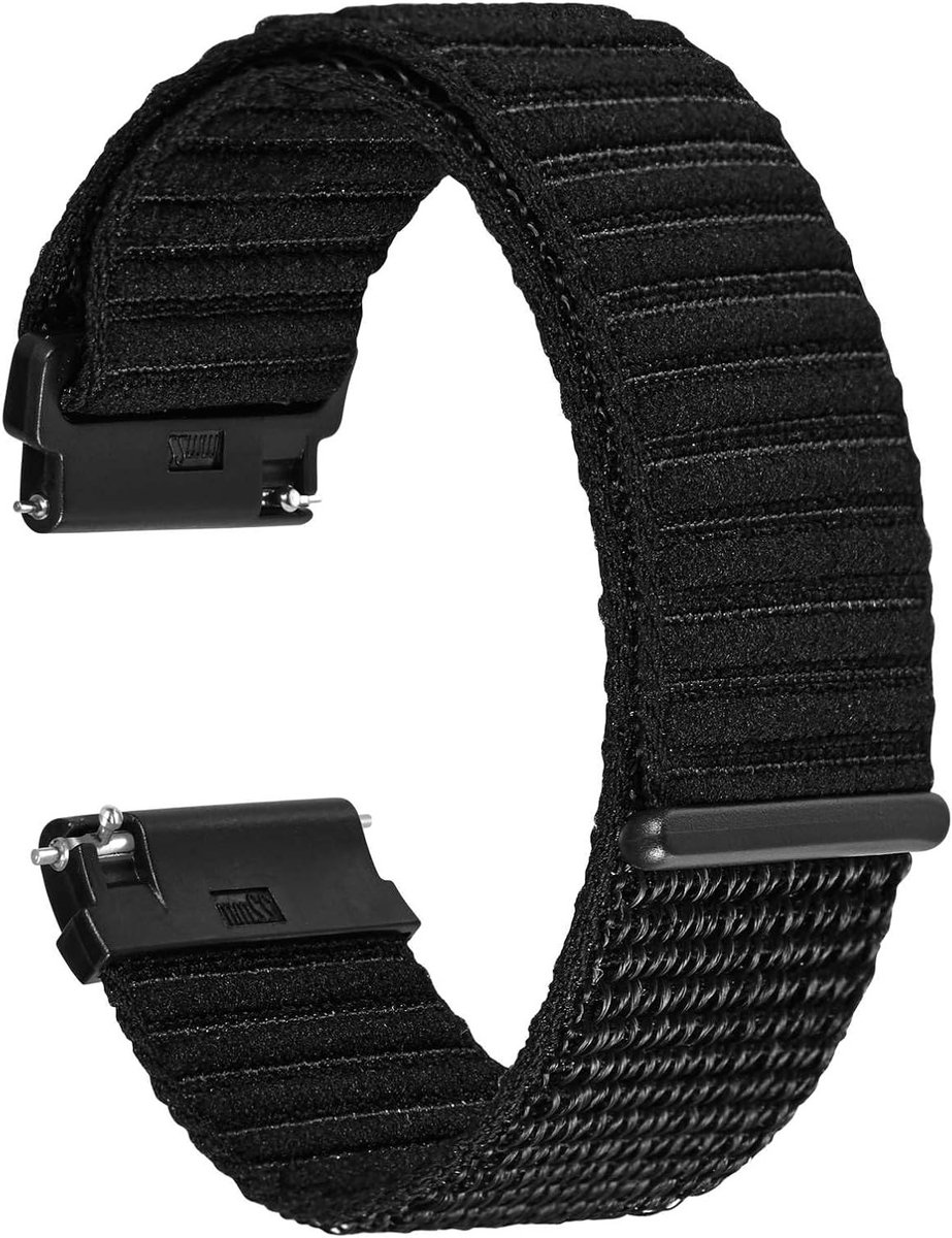 Verstelbare Nylon Horlogeband voor Mannen en Vrouwen - Vervangband 16 mm, 18 mm, 20 mm, 22 mm, 24 mm met Snelsluiting en Comfortabele Pasvorm
