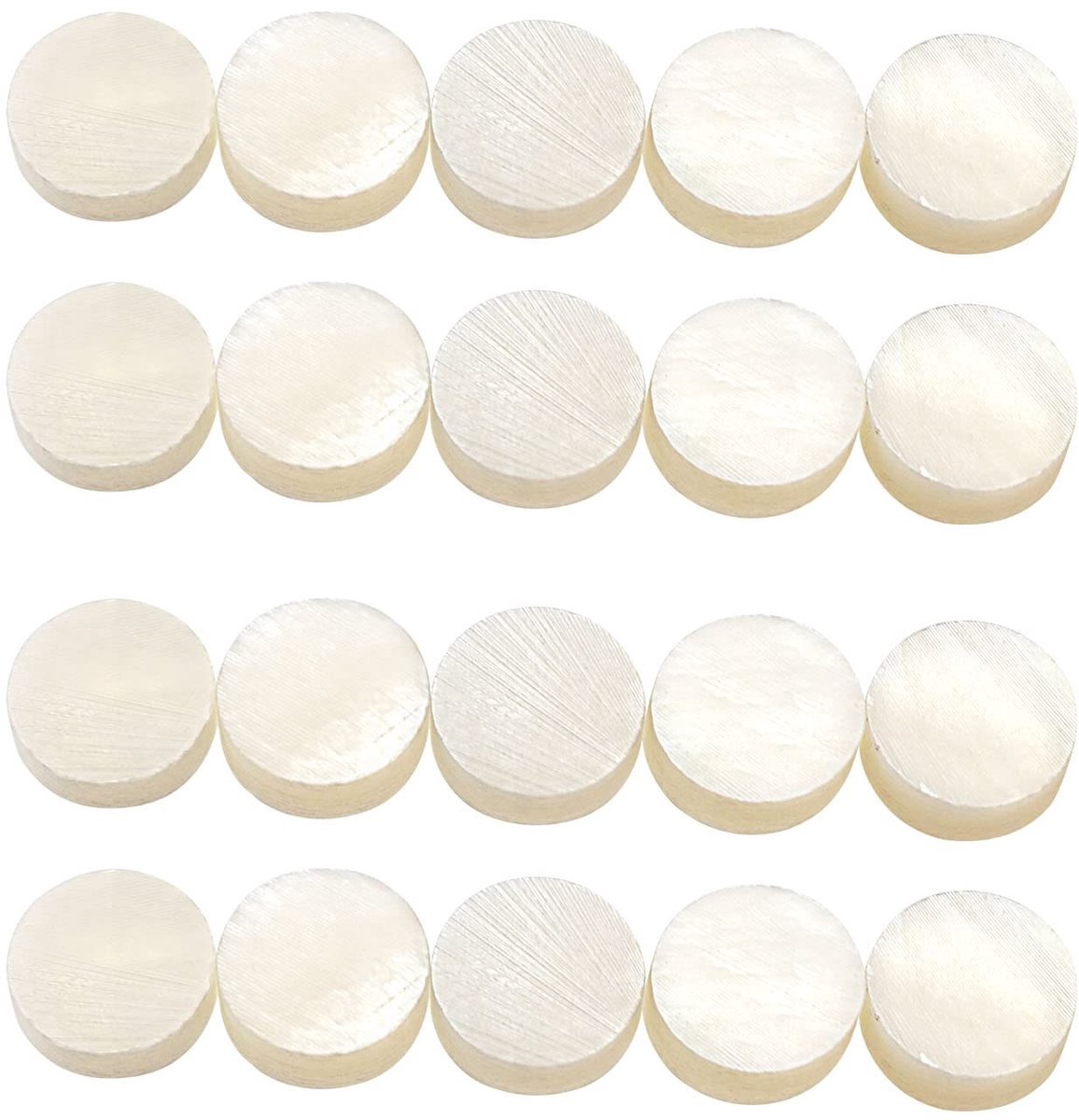 Vlemico - Toets Inlay Dots - Decoratie voor Gitaar - Wit - Abalone Shell - 20 Stuks - Geschikt voor Ukulele en Mandoline