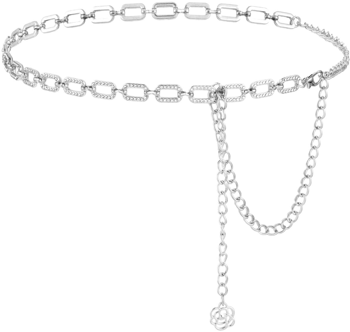 Livia home - Taille ketting riem - Verstelbare dames riem - Chique stijl - Met strass details - Skinny riem voor broek jurk - Perfect voor elke gelege