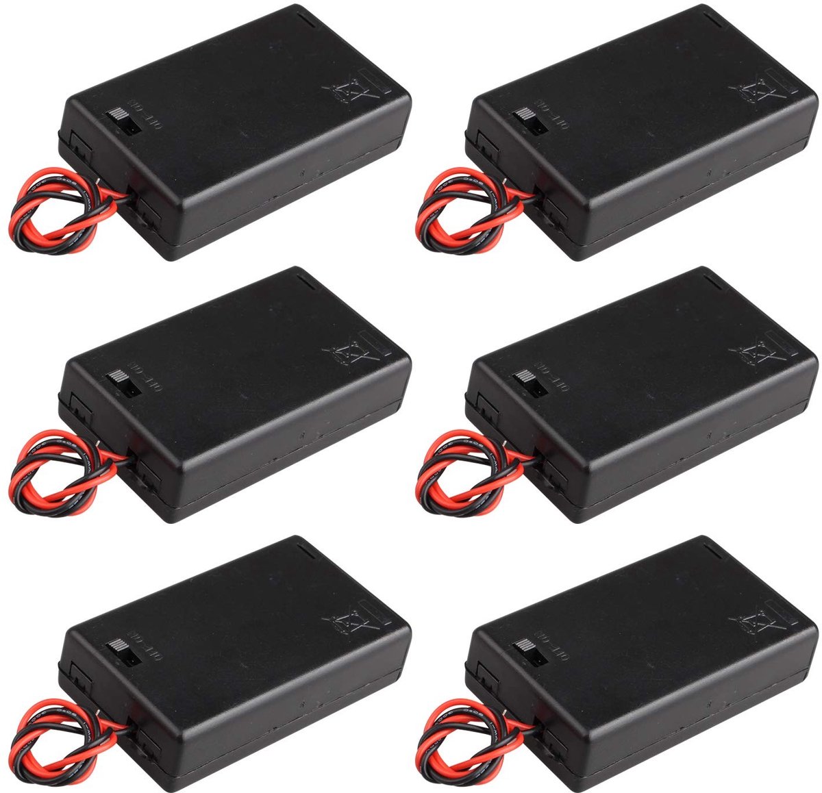 Vlemico - 4.5V Batterij Houder - Elektronische Circuit - Met AAN/UIT Schakelaar - Plastic Opbergdoos - Ideaal voor Doe-Het-Zelf - Handig voor H...