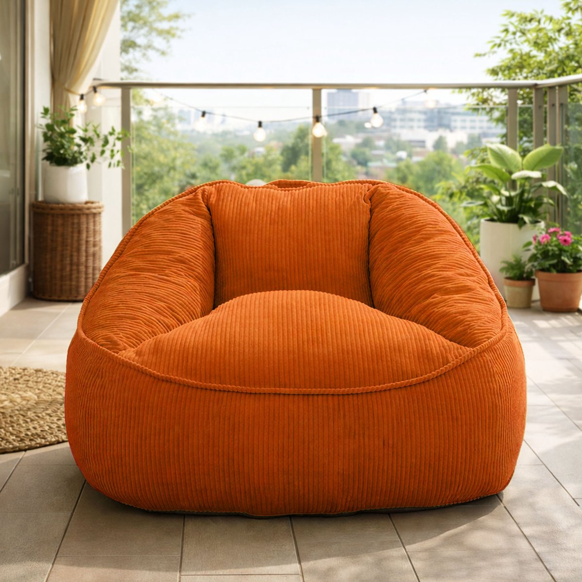 HomeMiYN Pear-Shaped Bean Bag Sofa – Oranje – Zachte Techstof – 180 kg Capaciteit – Gezellig & Modern Ontwerp – Perfect voor Woonkamer, Slaapkamer & Thuiswerkplek