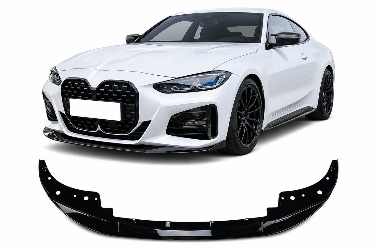Front Spoiler Geschikt voor BMW 4 Serie G22 G23 Coupé & Cabrio M Sport 2020-2026 – Hoogglans Zwart