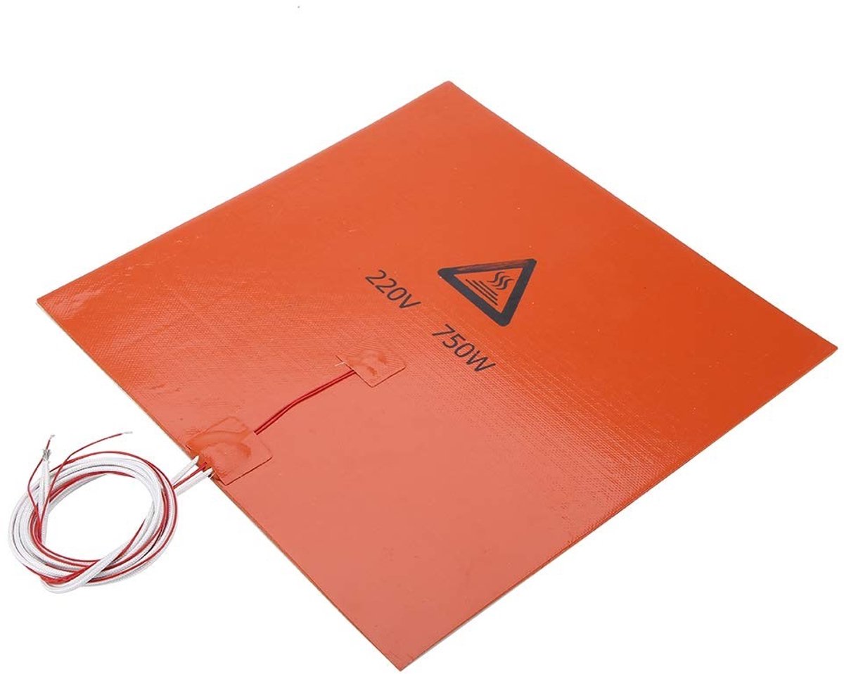 Elzusha - Accessoires voor 3D-printers - Siliconen Warm Bedverwarming - 220v 750w 300 * 300mm - Verwarmd Kussen - Geschikt voor 3D-printers - Oranje