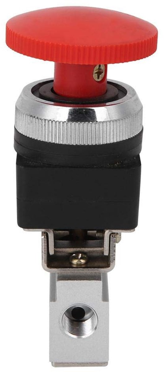 Dailygoods - Pneumatisch Ventiel - 2-Weg - Handbediening met Mushroom Knop - Compact formaat - Mechanische bediening - Geschikt voor luchttransport -