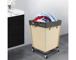 Calivari XXL Wasmand 210L op Wielen – Opvouwbare Wasmand – Premium Oxford Stoffen Laundry Basket – Lichtgeel