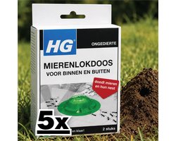 5 x HG X Mierenlokdoos 2 stuks per verpakking - Grootverpakking - Mieren Bestrijding - Mieren Lokdoos - Mieren Nest - Mierenwering - Mierenplaag