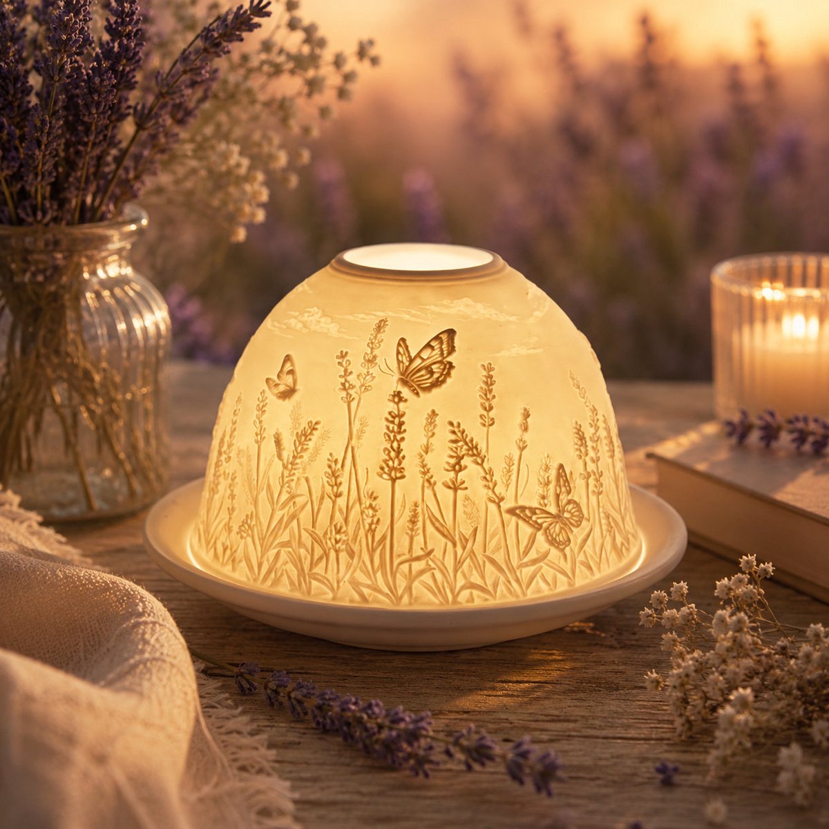 Candle Wisdom – Porseleinen waxinelichthouder – Natuur – Porseleinen theelichthouder - Porseleinen koepel – Sfeerlicht - Cadeau – Geschenk – Valentijn – Moederdag – Verjaardag – Kerst